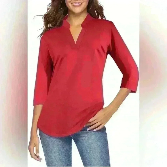 Amazon 3/4 sleeve V-Neck Tunic New Never Worn Item# 3R - Picture 1 of 5